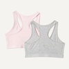 image:imageAmazon Essentials Girls Cotton Jersey Racerback Crop Top Bralette Pack of 2Medium Grey Heather  Pale Pink