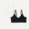 image:imageAmazon Essentials Girls Cotton Jersey Vneck Training Bralettes Pack of 2Black  White
