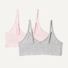 image:imageAmazon Essentials Girls Cotton Jersey Vneck Training Bralettes Pack of 2Pale Pink  Grey Marl
