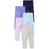 image:imageAmazon Essentials Girls and Toddlers Cotton Stretch LeggingsAqua BlueGreyLilacNavyPurple