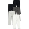 image:imageAmazon Essentials Girls and Toddlers Cotton Stretch LeggingsBlackGrey HeatherWhite