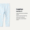 image:imageAmazon Essentials Girls and Toddlers Cotton Stretch LeggingsBlueFloralFrench Stripe