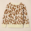 image:imageAmazon Essentials Girls and Toddlers Knitted Pullover Crewneck SweaterIvory Leopard
