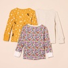 image:imageAmazon Essentials Girls and Toddlers LongSleeve Cotton Thermal TShirt Pack of 33pack Gold Floral