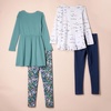 image:imageAmazon Essentials Girls and Toddlers LongSleeve Ruffle Outfit Set with Bowknot Design Pack of 4Sage Green Horses