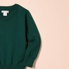 image:imageAmazon Essentials Unisex Kids and Toddlers School Uniform Cotton VNeck SweaterDark Green Heather