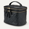 image:imageAmazon Essentials Womens Quilted Makeup Bag with Brush Storage Pink Floral One SizeBlack Faux Leather