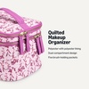 image:imageAmazon Essentials Womens Quilted Makeup Bag with Brush Storage Pink Floral One SizePink Floral