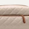 image:imageAmazon Essentials Womens Quilted Travel Makeup Bag with Mesh Compartments Pink Floral One SizeIvory Faux Leather