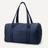 image:imageAmazon Essentials Womens Quilted Weekender Duffel Gym Bag with Trolley Sleeve Black One SizeNavy