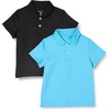 image:imageAmazon Essentials Boys and Toddlers ShortSleeve Active Performance Polo Shirts for School Uniform Pack of 2Aqua BlueBlack