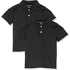 image:imageAmazon Essentials Boys and Toddlers ShortSleeve Active Performance Polo Shirts for School Uniform Pack of 2Black