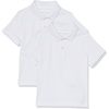 image:imageAmazon Essentials Boys and Toddlers ShortSleeve Active Performance Polo Shirts for School Uniform Pack of 2White