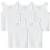 image:imageAmazon Essentials Girls Cotton Jersey Tank Top Undershirt Pack of 5White