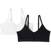 image:imageAmazon Essentials Girls Cotton Jersey Vneck Training Bralettes Pack of 2Black  White