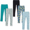 Black/Blue Leaf Print/Indigo Big Cats/Turquoise Green/White Floral
