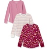 image:imageAmazon Essentials Girls and Toddlers LongSleeve Cotton Thermal TShirt Pack of 33pack Berry Mushrooms