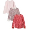 image:imageAmazon Essentials Girls and Toddlers LongSleeve Cotton Thermal TShirt Pack of 3Light PinkRed LeafWhite Floral