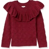 image:imageAmazon Essentials Girls and Toddlers Soft Touch Ruffle Pullover SweaterRaspberry Red Shearling
