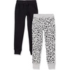 image:imageAmazon Essentials Girls and Toddlers Sweatpants with Elastic Waist and Drawstring MultipacksBlackLight Grey Heather Cheetah