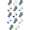 image:imageAmazon Essentials Unisex Kids and Toddlers Cotton Ankle Socks Cushioned 14 PairsWhiteGrey
