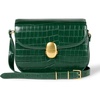 image:imageAmazon Essentials Womens Crossbody Flap Bag with Adjustable Strap and Internal PocketDark Green Faux Crocodile