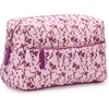 image:imageAmazon Essentials Womens Quilted Travel Makeup Bag with Mesh Compartments Pink Floral One SizePink Floral