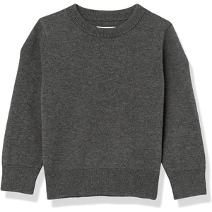 image:imageAmazon Essentials Boys and Toddlers Cotton Uniform Crewneck Pullover SweaterCharcoal Heather
