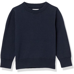image:imageAmazon Essentials Boys and Toddlers Cotton Uniform Crewneck Pullover SweaterNavy