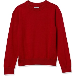 image:imageAmazon Essentials Boys and Toddlers Cotton Uniform Crewneck Pullover SweaterRed
