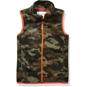 image:imageAmazon Essentials Boys and Toddlers Full Zip Polar Fleece VestDark Green Orange Camo