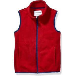 image:imageAmazon Essentials Boys and Toddlers Full Zip Polar Fleece VestRed