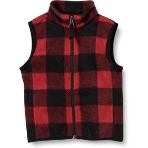 image:imageAmazon Essentials Boys and Toddlers Full Zip Polar Fleece VestRed Exploded Buffalo Check