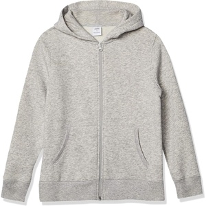 image:imageAmazon Essentials Boys and Toddlers Hooded Navy Blue ZipUp Fleece SweatshirtLight Grey Heather