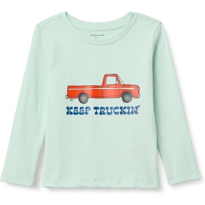 image:imageAmazon Essentials Boys and Toddlers LongSleeve Cotton TShirtsPale Mint Green Truck