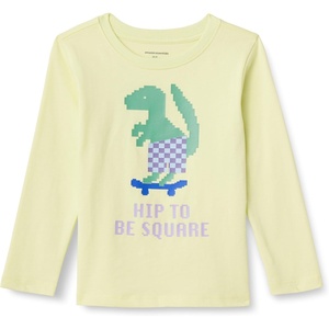 image:imageAmazon Essentials Boys and Toddlers LongSleeve Cotton TShirtsPastel Green Pixel Dino