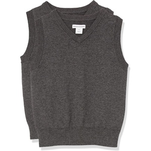 image:imageAmazon Essentials Boys and Toddlers School Uniform Cotton VNeck Sweater VestCharcoal Heather