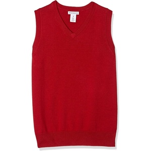image:imageAmazon Essentials Boys and Toddlers School Uniform Cotton VNeck Sweater VestRed