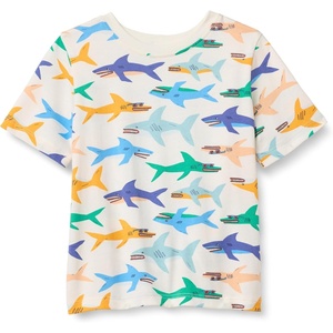 image:imageAmazon Essentials Boys and Toddlers Short Sleeve Tee Shirts Cotton JerseyIvory Sharks