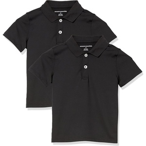 image:imageAmazon Essentials Boys and Toddlers ShortSleeve Active Performance Polo Shirts for School Uniform Pack of 2Black