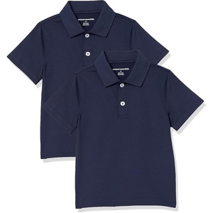 image:imageAmazon Essentials Boys and Toddlers ShortSleeve Active Performance Polo Shirts for School Uniform Pack of 2Navy