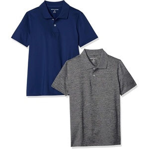 image:imageAmazon Essentials Boys and Toddlers ShortSleeve Active Performance Polo Shirts for School Uniform Pack of 2NavyGrey