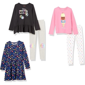 image:imageAmazon Essentials Disney  Marvel  Star Wars  Frozen  Princess Girls and Toddlers MixandMatch Cotton Outfit Set with Ruffle Pack of 5
