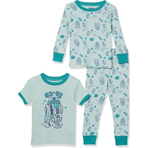 image:imageAmazon Essentials Disney  Marvel  Star Wars Boys and Toddlers SnugFit Cotton Pajama Sleepwear Sets3piece Star Wars Green R2d2 Set