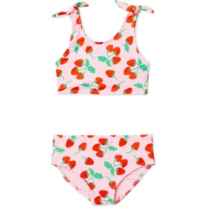 image:imageAmazon Essentials Girls Bow Detail TwoPiece Bikini SwimsuitPink Tomato Red Strawberries