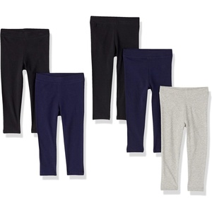 image:imageAmazon Essentials Girls and Toddlers Cotton Stretch Leggings5pack BlackNavyHeather Grey