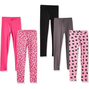 image:imageAmazon Essentials Girls and Toddlers Cotton Stretch Leggings5pack Pink Cat