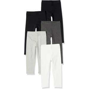 image:imageAmazon Essentials Girls and Toddlers Cotton Stretch LeggingsBlackGrey HeatherWhite
