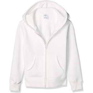 image:imageAmazon Essentials Girls and Toddlers Fleece ZipUp Hoodie SweatshirtWhite