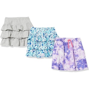 image:imageAmazon Essentials Girls and Toddlers Knitted Ruffle Scooter Skirts with Elastic Waist and Built in ShortsBlue MermaidsGreyPurple Tie Dye